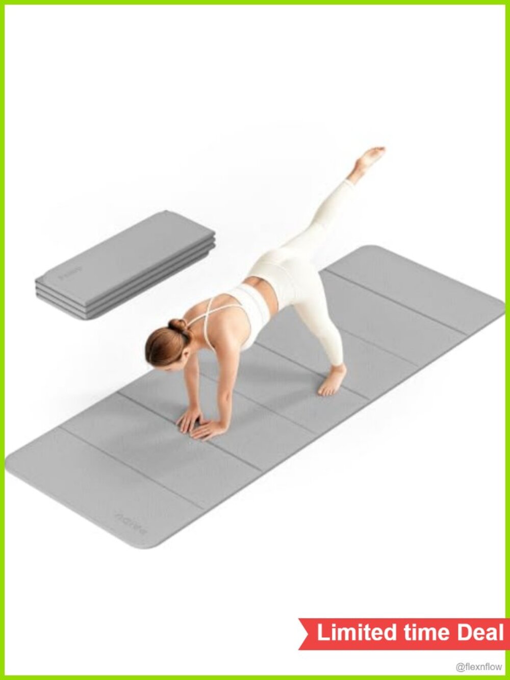 Foldable Yoga Mat 10mm Thick Non-Slip Exercise Mat 75x26